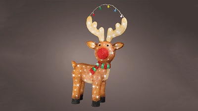 Acrylic Reindeer 85cm - Cool White | Kaemingk